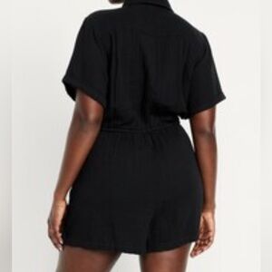 Black gauze material romper